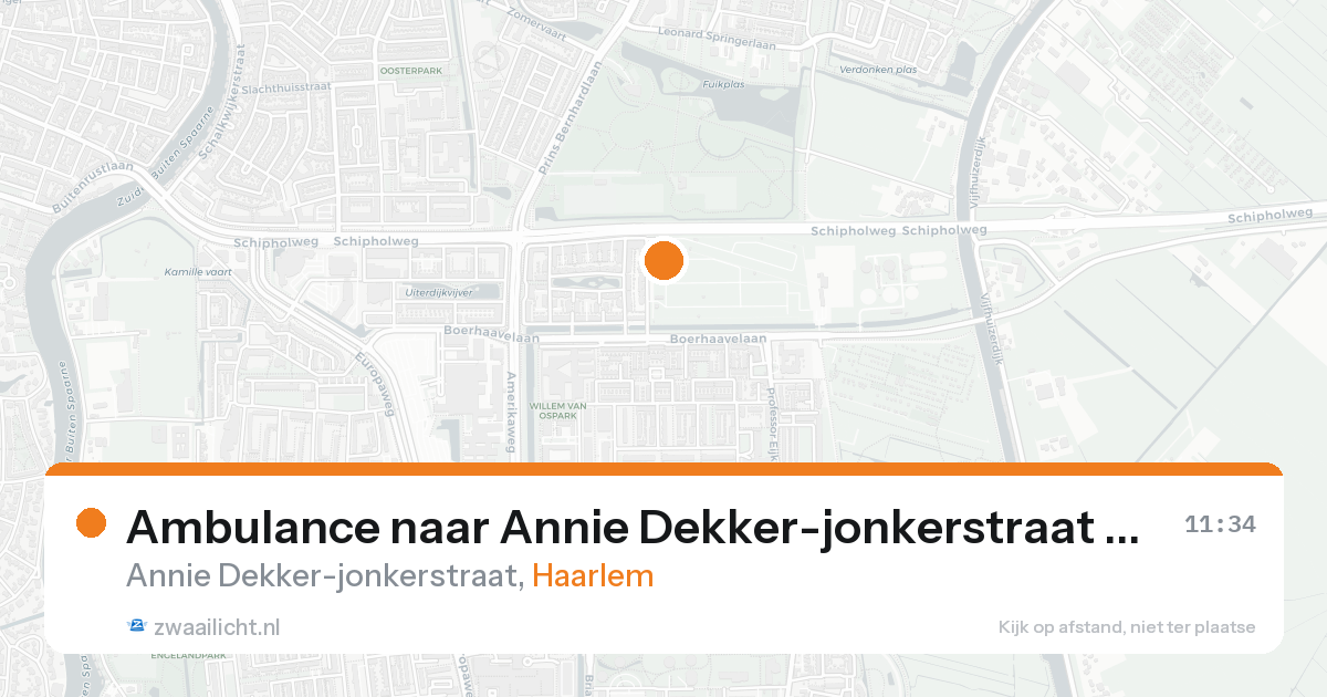 Ambulance naar Annie Dekker-jonkerstraat in Haarlem — 15 aug 2026