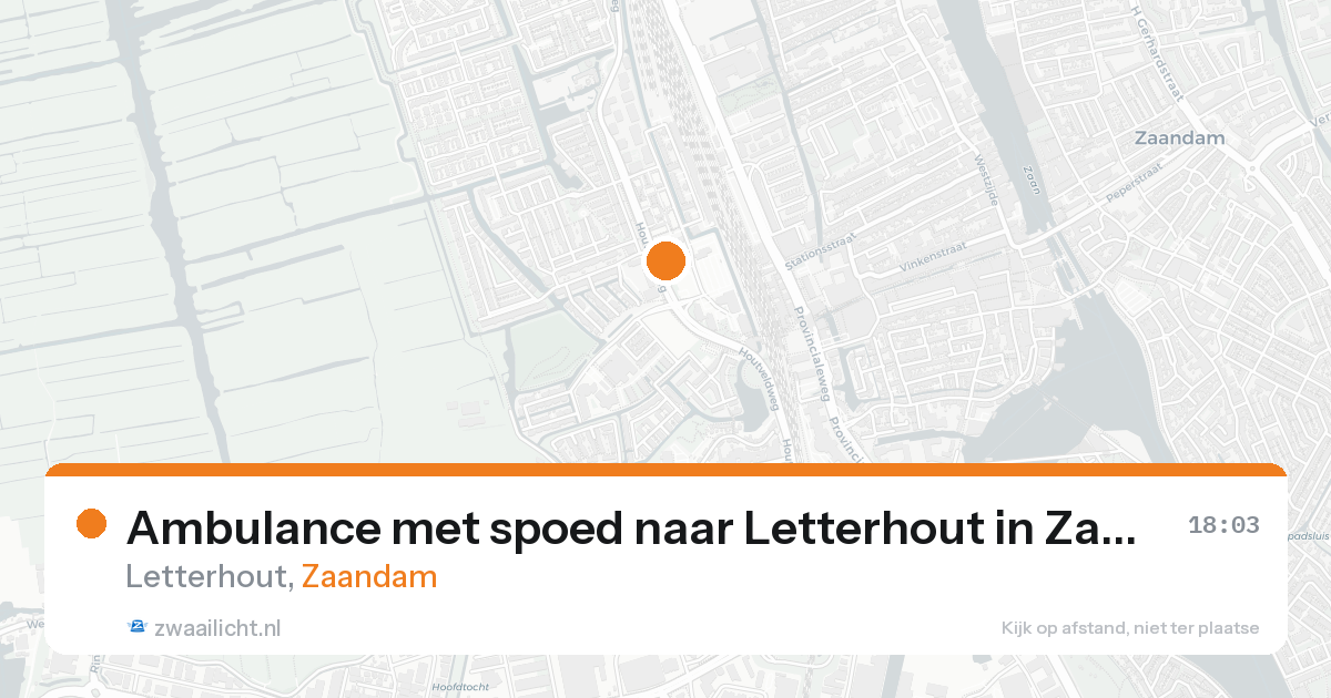 Ambulance met spoed naar Letterhout in Zaandam — 16 aug 2026