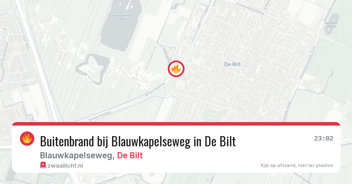Buitenbrand bij Blauwkapelseweg in De Bilt — 12 aug 2026