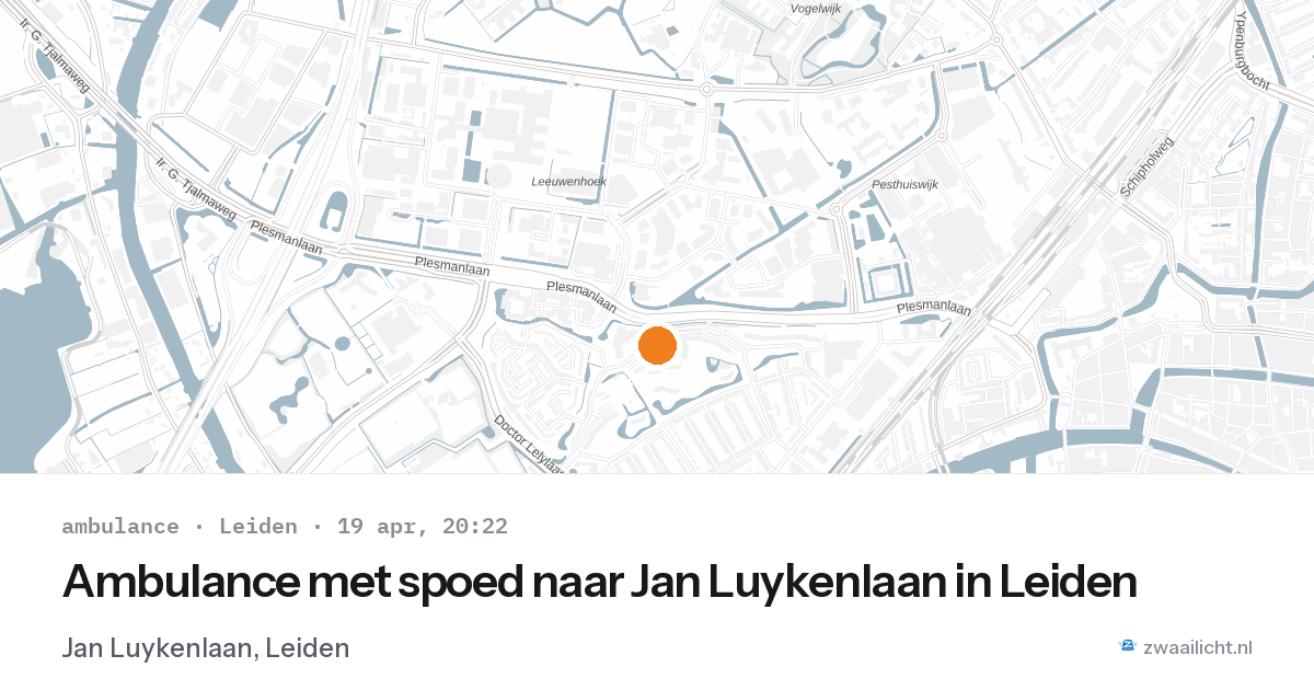 Ambulance met spoed naar Jan Luykenlaan in Leiden — 19 apr 2026