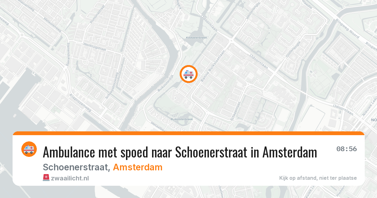 Ambulance met spoed naar Schoenerstraat in Amsterdam — 12 aug 2026