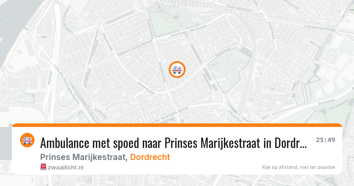 Ambulance met spoed naar Prinses Marijkestraat in Dordrecht — 5 jun 2026