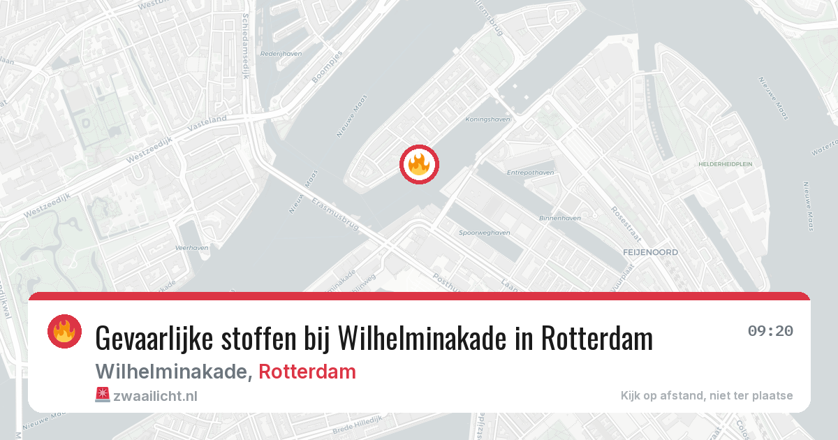 Gevaarlijke stoffen bij Wilhelminakade in Rotterdam — 14 jun 2026