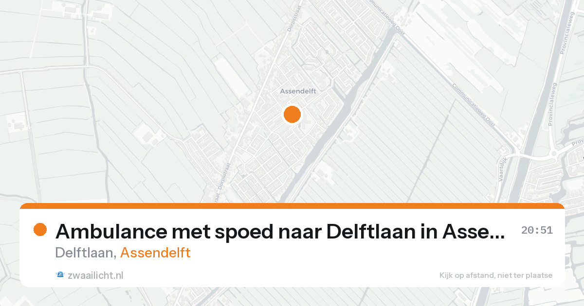 Ambulance met spoed naar Delftlaan in Assendelft — 28 mei 2026