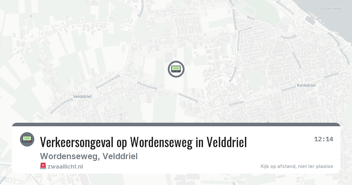 Verkeersongeval op Wordenseweg in Velddriel — 22 jun 2026