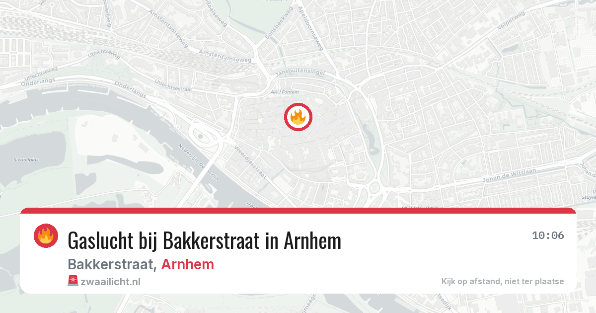 Gaslucht bij Bakkerstraat in Arnhem — 29 apr 2026