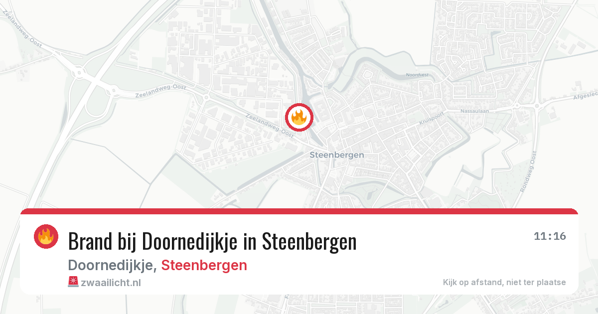 Brand bij Doornedijkje in Steenbergen — 4 jul 2026