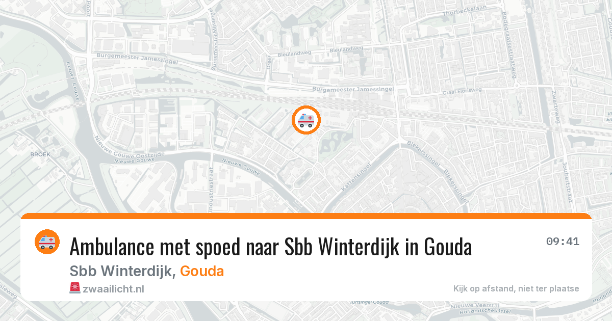 Ambulance met spoed naar Sbb Winterdijk in Gouda — 9 feb 2026