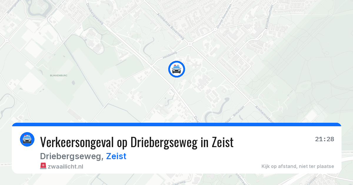 Verkeersongeval op Driebergseweg in Zeist — 29 apr 2026