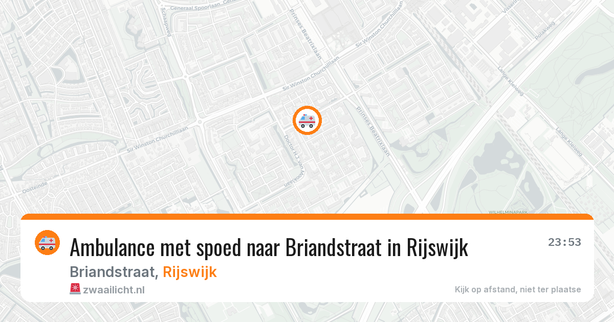 Ambulance met spoed naar Briandstraat in Rijswijk — 12 jun 2026