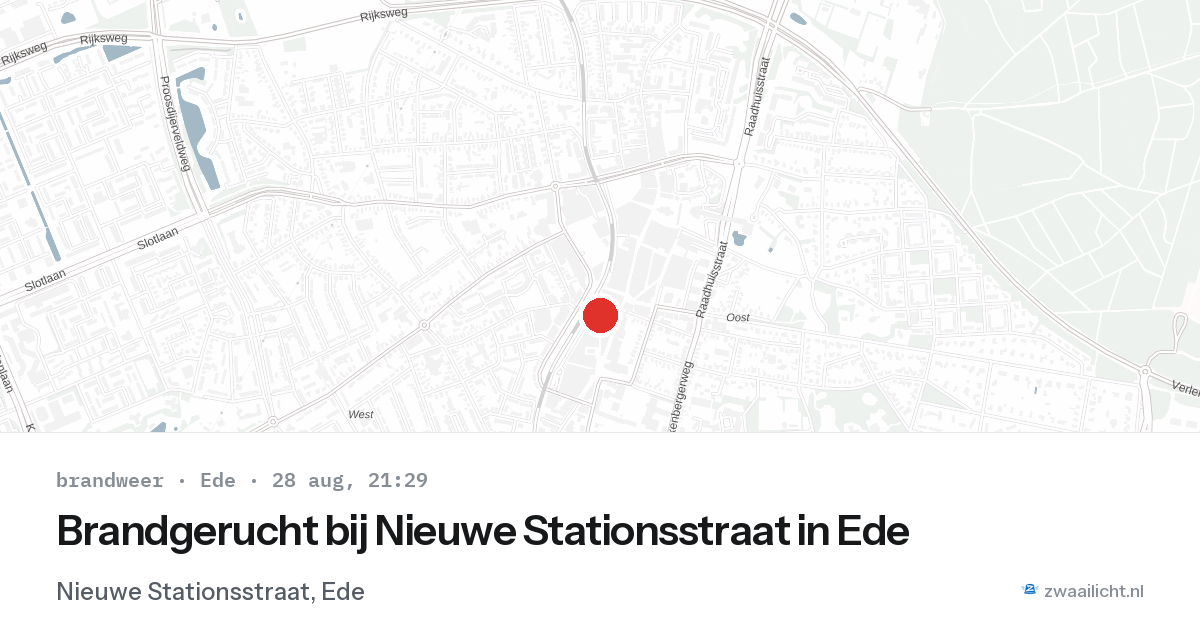 Brandgerucht bij Nieuwe Stationsstraat in Ede — 28 aug 2026