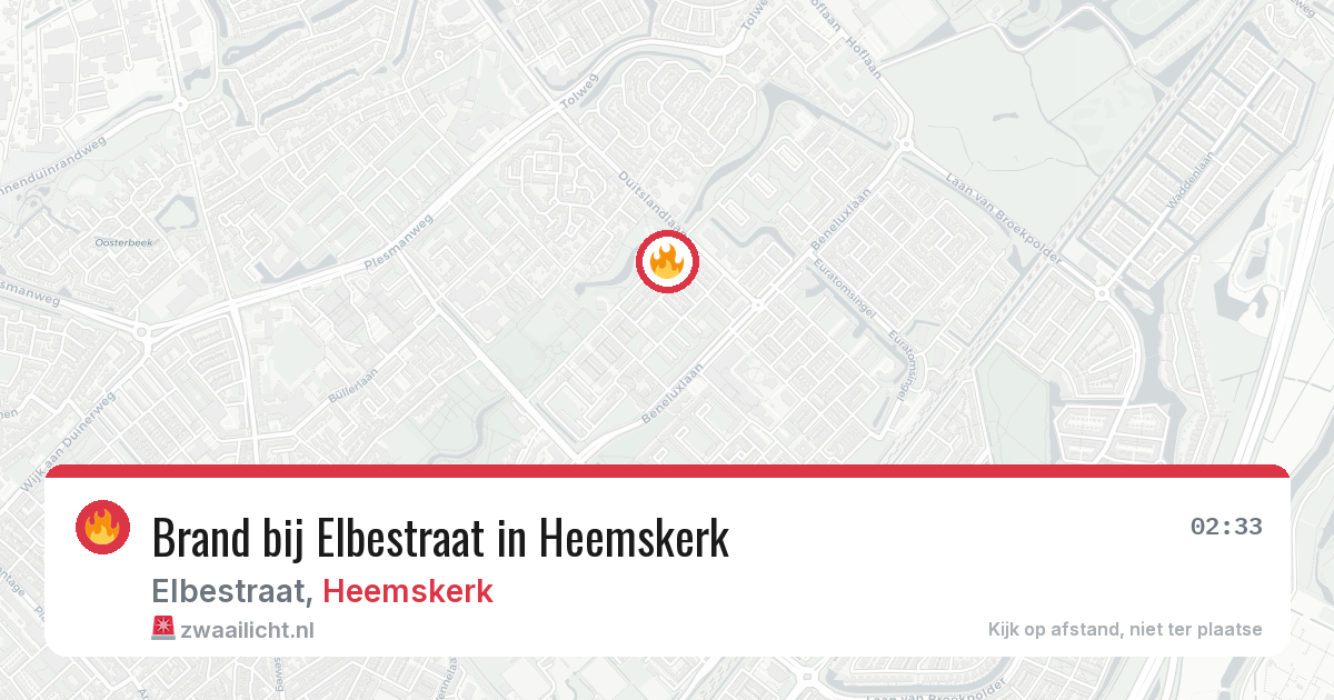 Brand bij Elbestraat in Heemskerk — 5 apr 2026