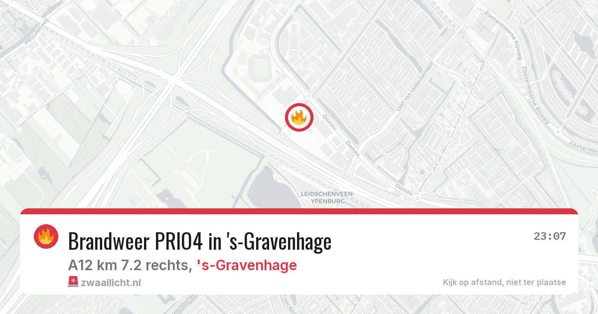 Brandweer PRIO4 in 's-Gravenhage — 14 aug 2026 | 🚨 Zwaailicht.nl