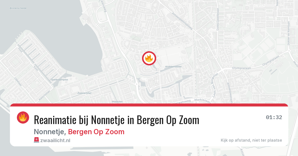 Reanimatie bij Nonnetje in Bergen Op Zoom — 5 aug 2026