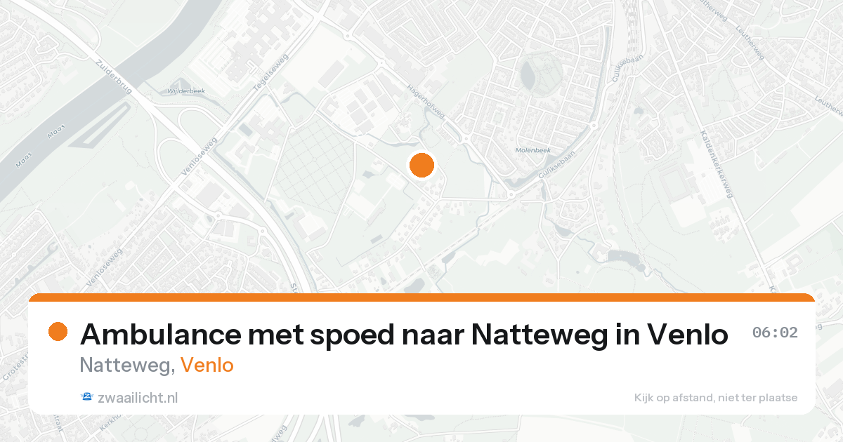 Ambulance met spoed naar Natteweg in Venlo — 22 aug 2026