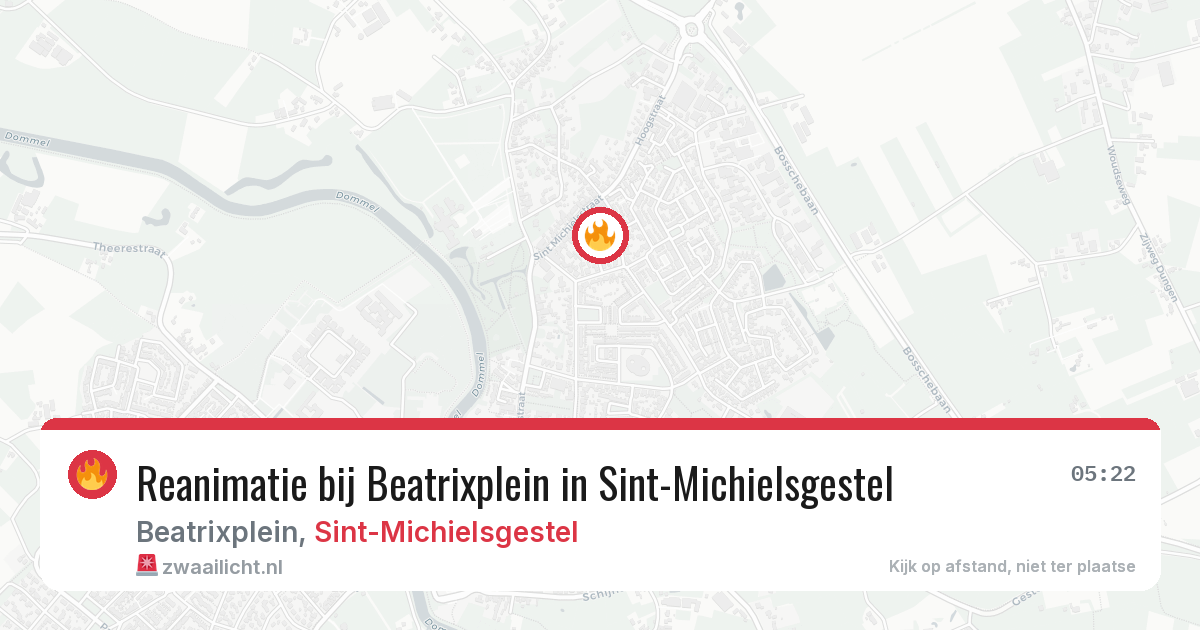 Reanimatie bij Beatrixplein in Sint-Michielsgestel — 5 aug 2026