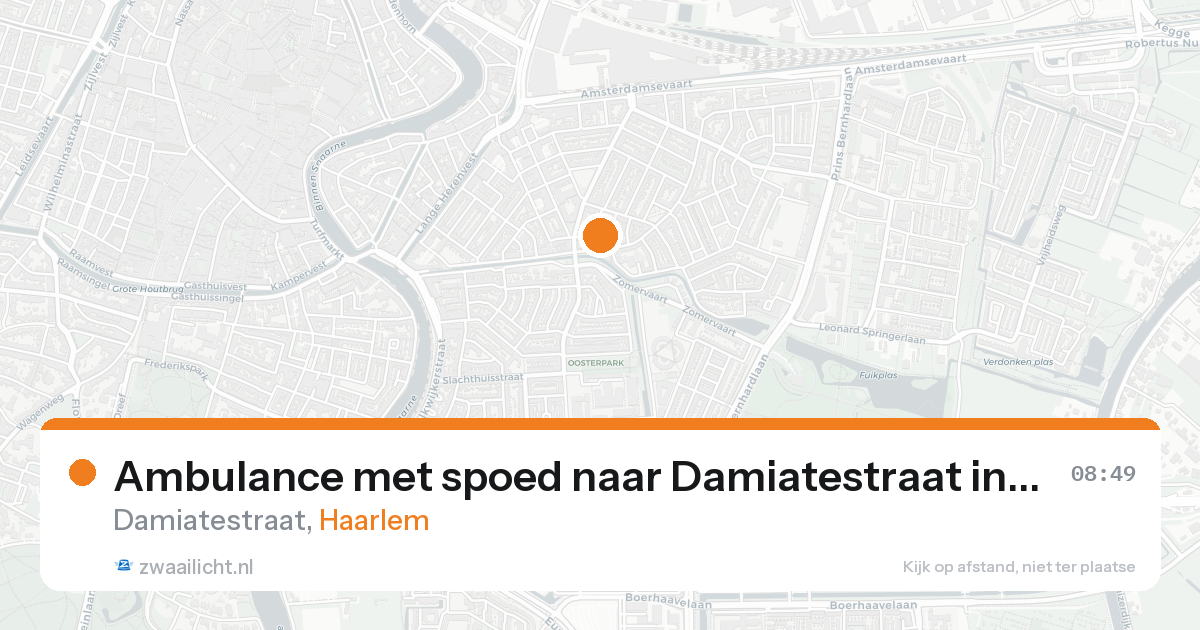 Ambulance met spoed naar Damiatestraat in Haarlem — 21 aug 2026