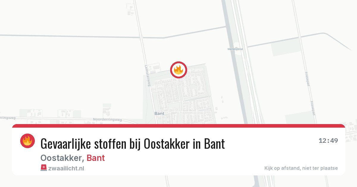 Gevaarlijke stoffen bij Oostakker in Bant — 13 apr 2026