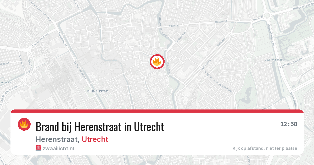Brand bij Herenstraat in Utrecht — 13 jul 2026