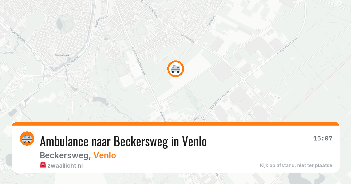 Ambulance naar Beckersweg in Venlo — 15 jun 2026