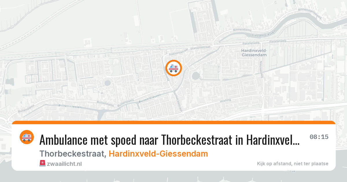 Ambulance met spoed naar Thorbeckestraat in Hardinxveld-Giessendam — 27 jan 2026
