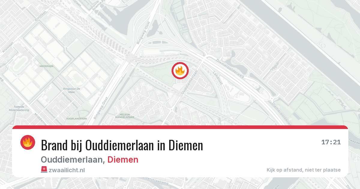 Brand bij Ouddiemerlaan in Diemen — 28 jun 2026