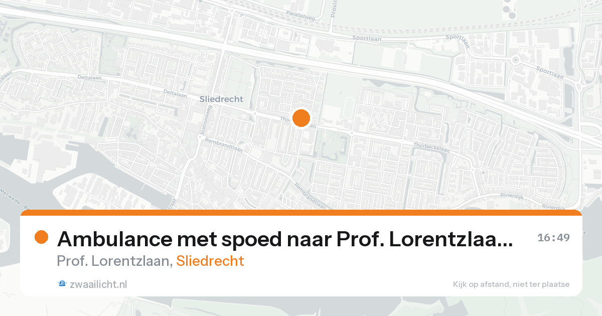 Ambulance met spoed naar Prof. Lorentzlaan in Sliedrecht — 24 aug 2026