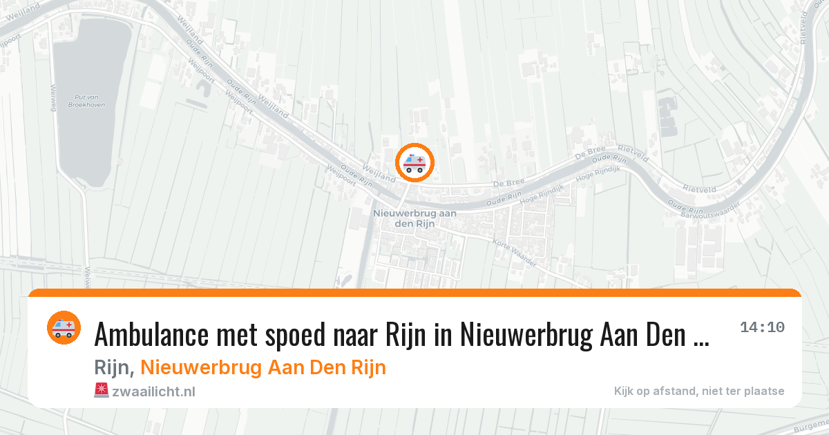 Ambulance met spoed naar Rijn in Nieuwerbrug Aan Den Rijn — 1 aug 2026