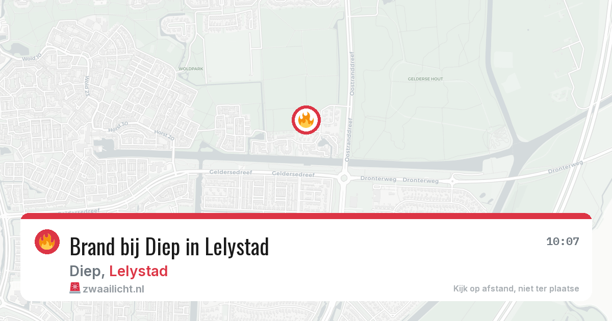 Brand bij Diep in Lelystad — 15 jul 2026