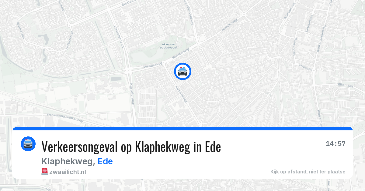 Verkeersongeval op Klaphekweg in Ede — 1 aug 2026