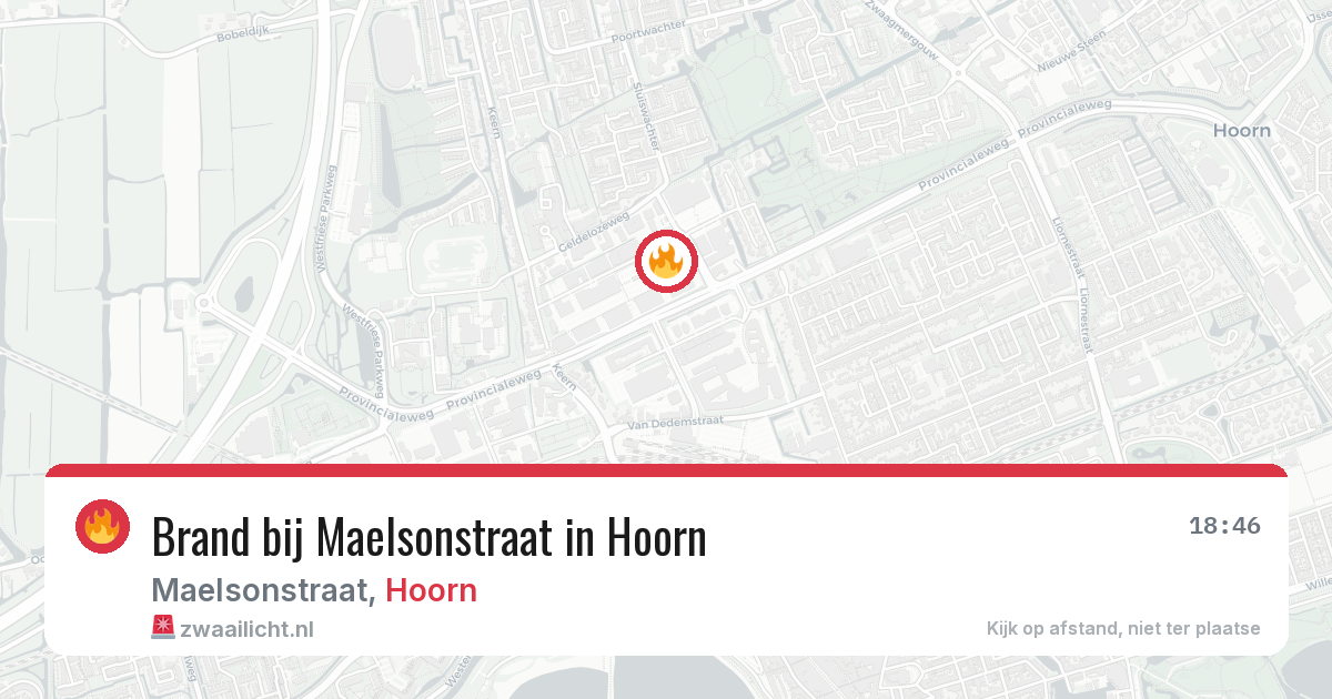 Brand bij Maelsonstraat in Hoorn — 31 mei 2026