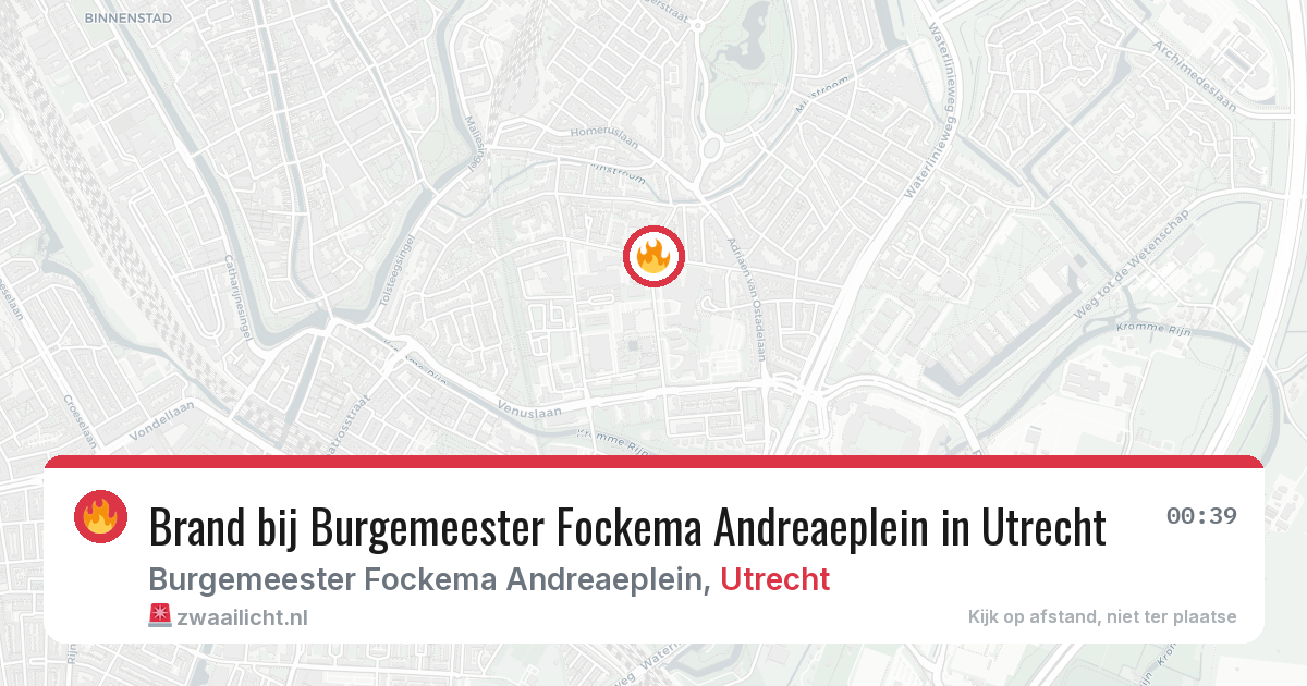 Brand bij Burgemeester Fockema Andreaeplein in Utrecht — 7 mei 2026