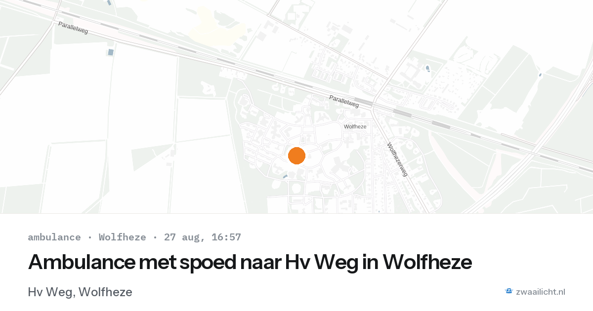 Ambulance met spoed naar Hv Weg in Wolfheze — 27 aug 2026