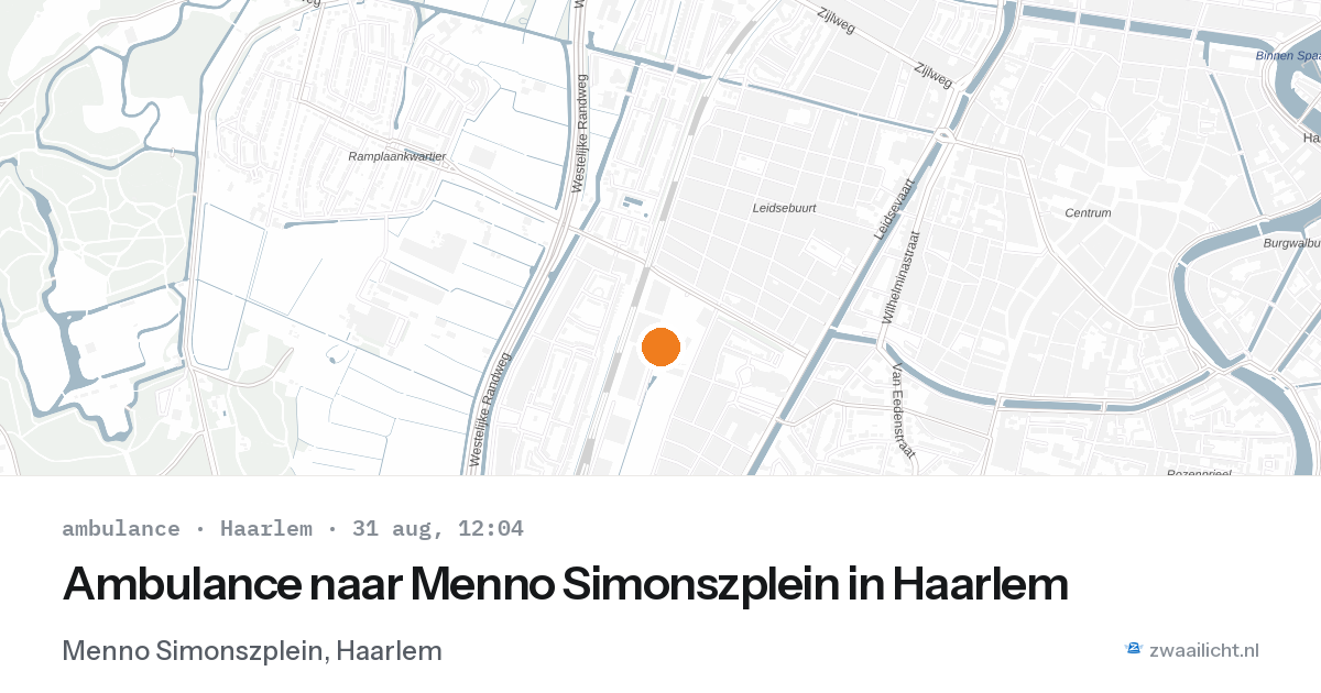 Ambulance naar Menno Simonszplein in Haarlem — 31 aug 2026