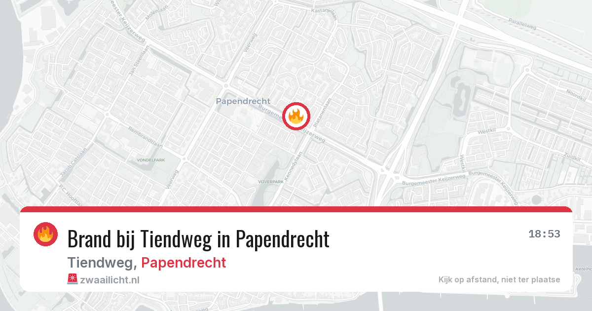 Brand bij Tiendweg in Papendrecht — 8 jun 2026