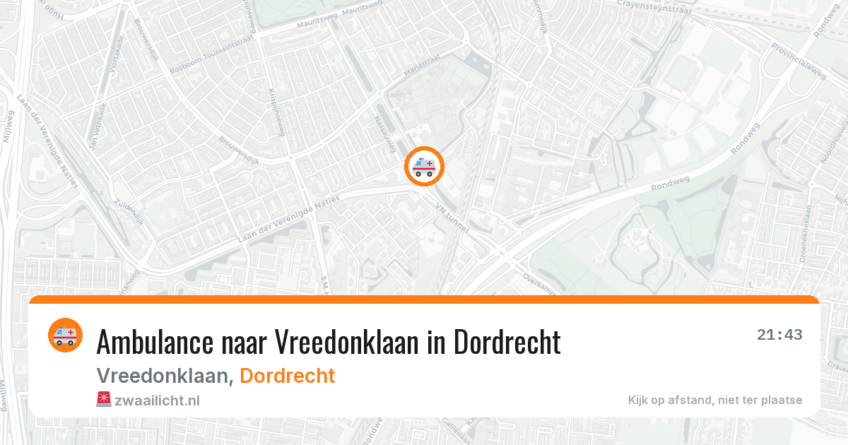 Ambulance naar Vreedonklaan in Dordrecht — 11 aug 2026