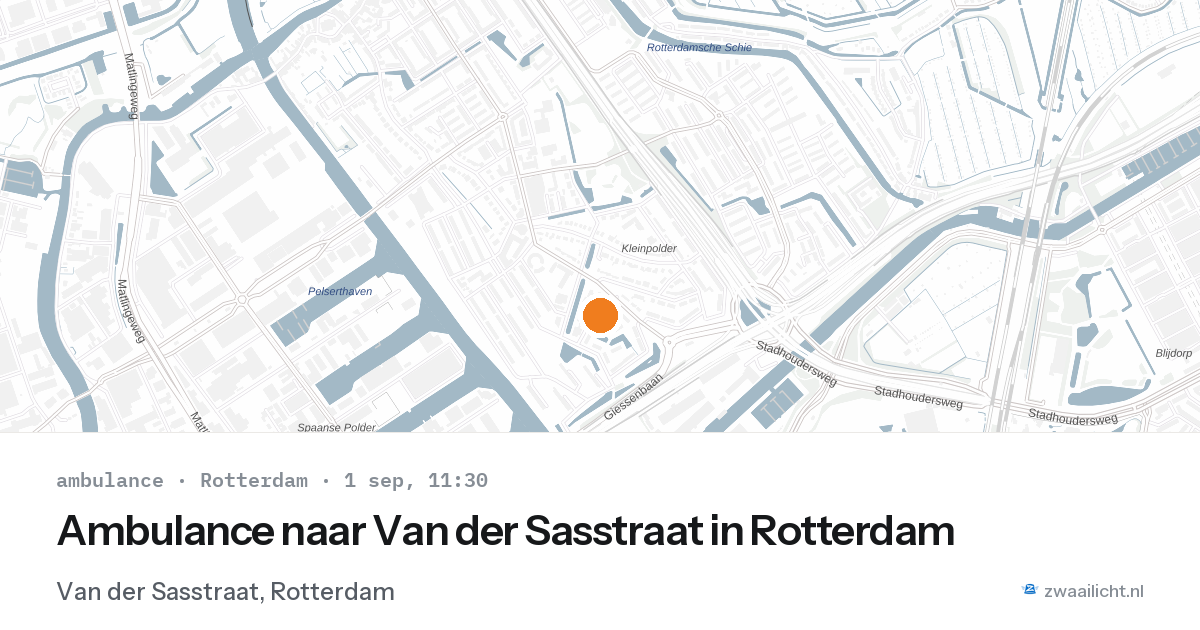 Ambulance naar Van der Sasstraat in Rotterdam — 1 sep 2026
