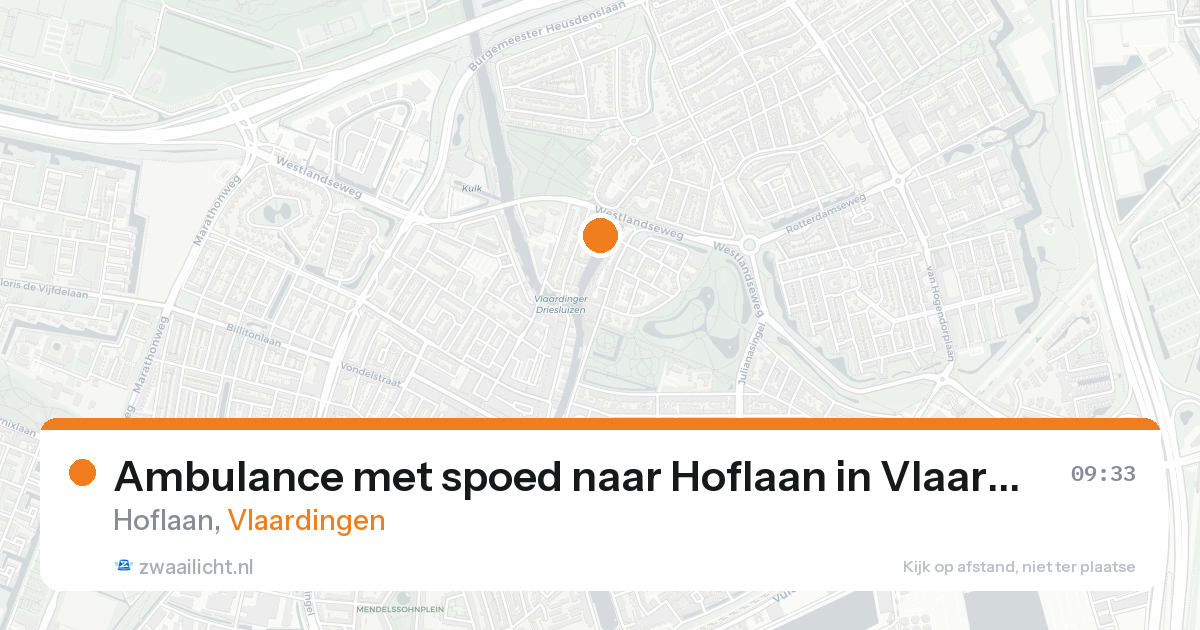 Ambulance met spoed naar Hoflaan in Vlaardingen — 20 aug 2026