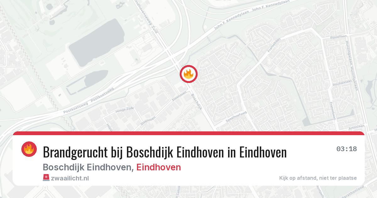 Brandgerucht bij Boschdijk Eindhoven in Eindhoven — 4 jul 2026