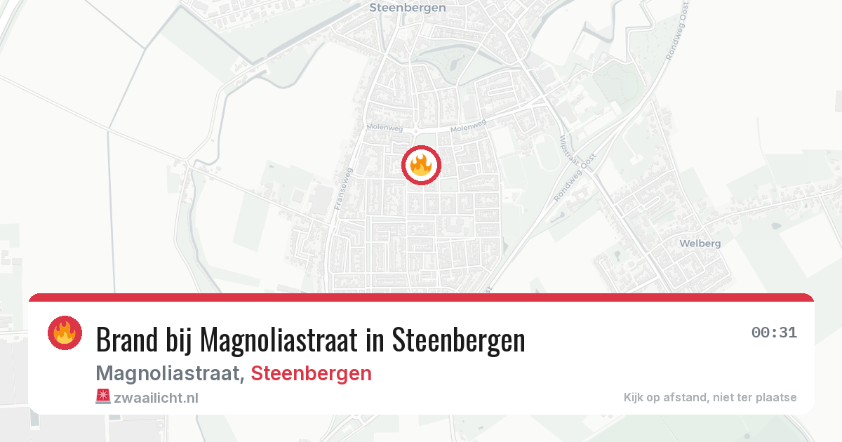 Brand bij Magnoliastraat in Steenbergen — 25 mei 2026
