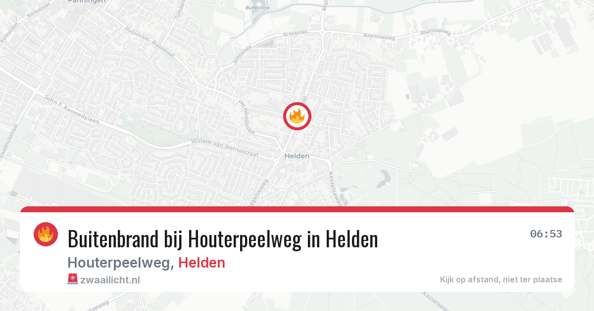 Buitenbrand bij Houterpeelweg in Helden — 29 apr 2026