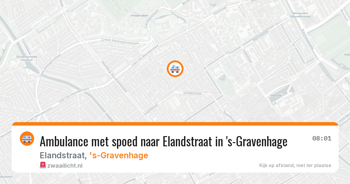 Ambulance met spoed naar Elandstraat in 's-Gravenhage — 14 aug 2026