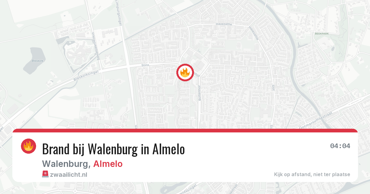 Brand bij Walenburg in Almelo — 30 jul 2026