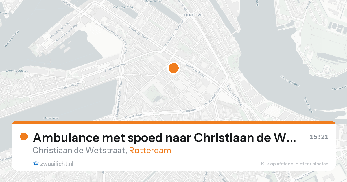 Ambulance met spoed naar Christiaan de Wetstraat in Rotterdam — 22 aug 2026