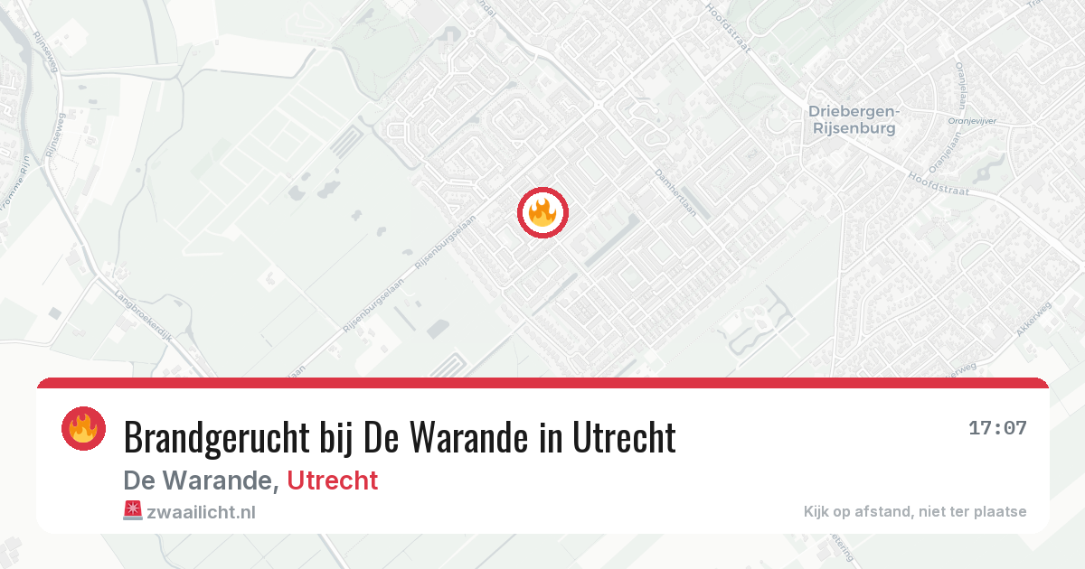 Brandgerucht bij De Warande in Utrecht — 9 jun 2026