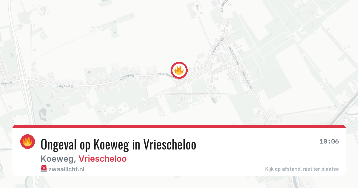 Ongeval op Koeweg in Vriescheloo — 18 jul 2026