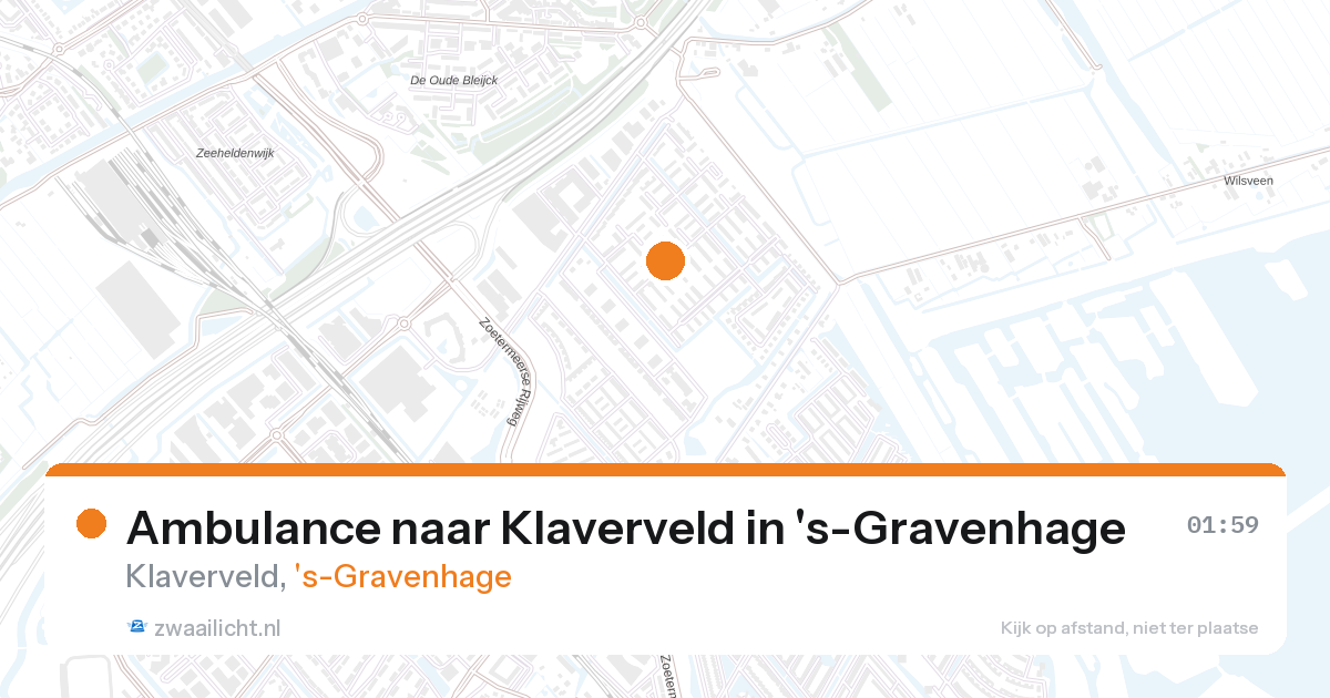 Ambulance naar Klaverveld in 's-Gravenhage — 27 aug 2026