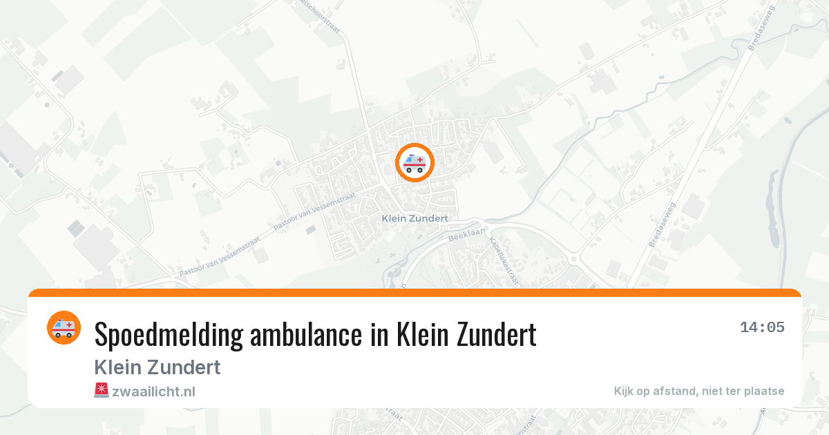Spoedmelding ambulance in Klein Zundert — 24 apr 2026