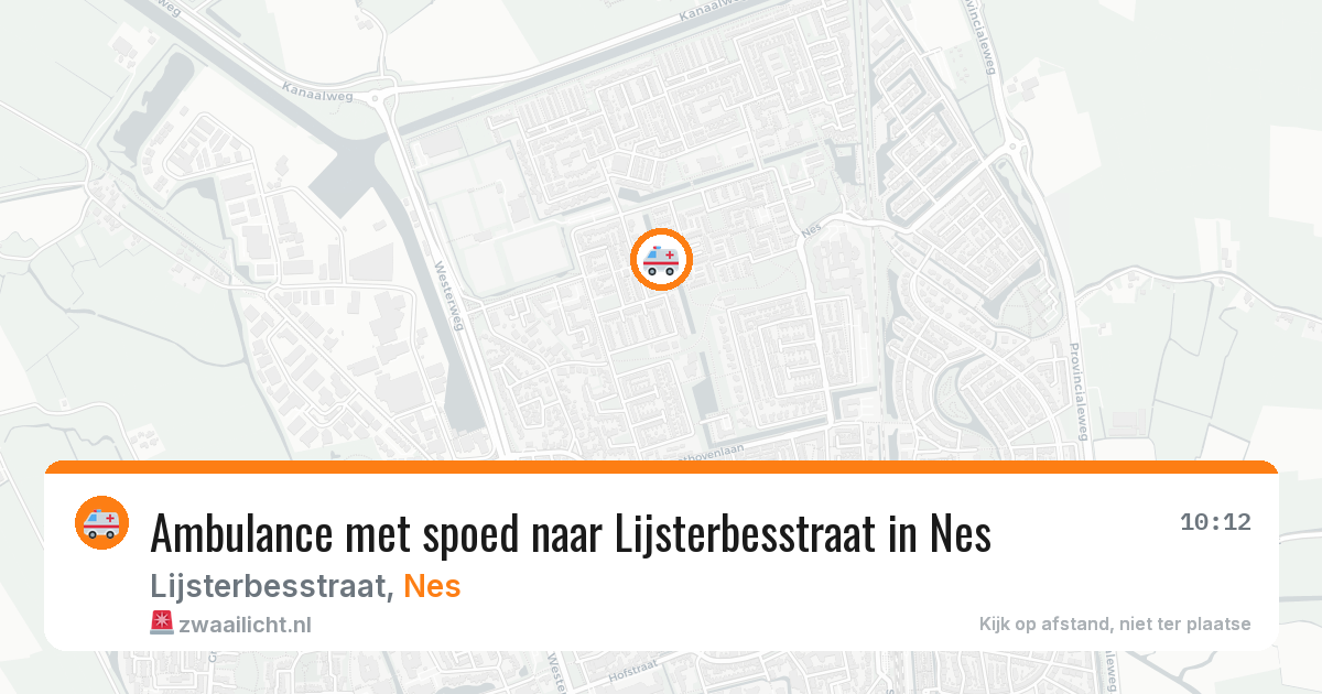 Ambulance met spoed naar Lijsterbesstraat in Nes — 4 aug 2026