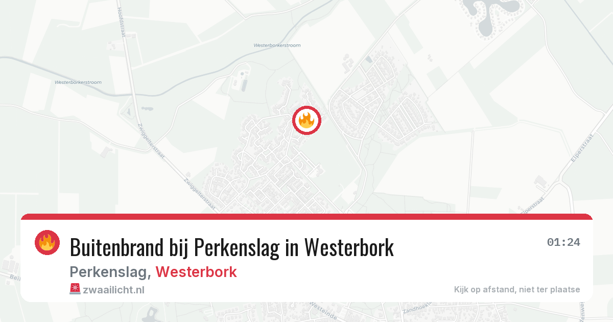 Buitenbrand bij Perkenslag in Westerbork — 6 aug 2026